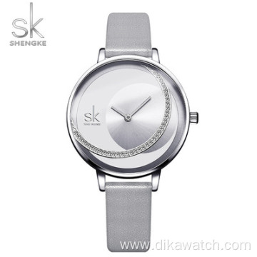 Hot sale SK 0088 Diamond Women Watch 2021 Sun Pattern Watch Bands Mesh Belt Leather Type Quartz Ladies Watches